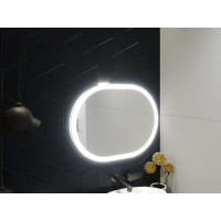 Овальное зеркало в ванную комнату с подсветкой Визанно 80х50 см
